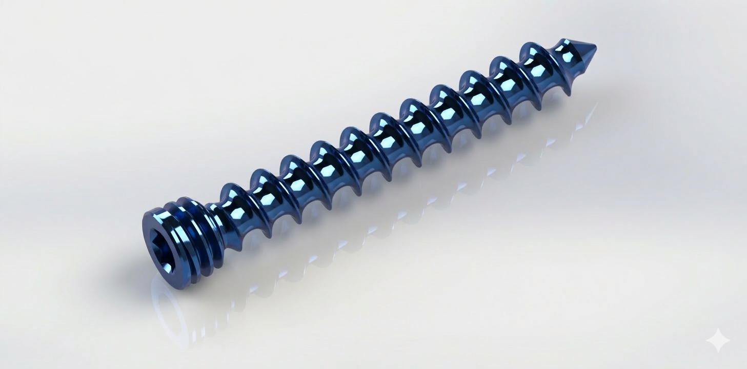 Vite bloccata doppio filetto per placche